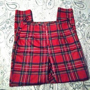 Red and Black Plaid Pants